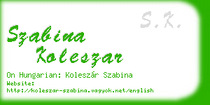 szabina koleszar business card