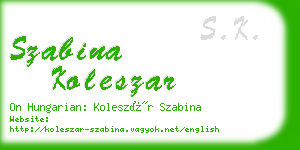 szabina koleszar business card